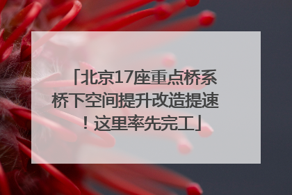 北京17座重点桥系桥下空间提升改造提速！这里率先完工