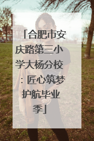 合肥市安庆路第三小学大杨分校：匠心筑梦 护航毕业季