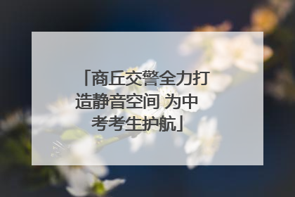 商丘交警全力打造静音空间 为中考考生护航