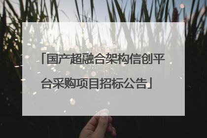 国产超融合架构信创平台采购项目招标公告