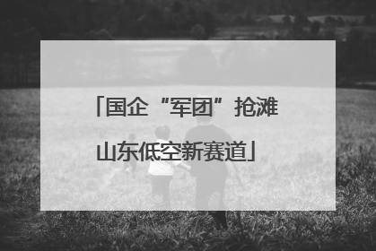 国企“军团”抢滩山东低空新赛道