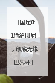 国足0:1输给印尼，彻底无缘世界杯