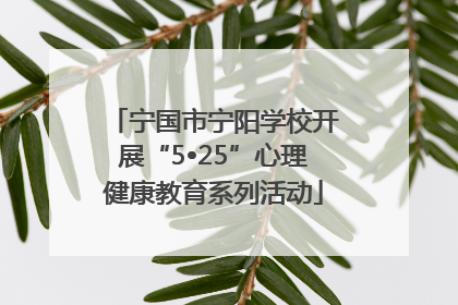 宁国市宁阳学校开展“5•25”心理健康教育系列活动