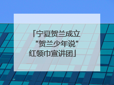 宁夏贺兰成立“贺兰少年说”红领巾宣讲团
