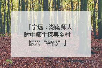 宁远：湖南师大附中师生探寻乡村振兴“密码”