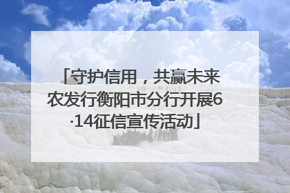 守护信用，共赢未来 农发行衡阳市分行开展6·14征信宣传活动