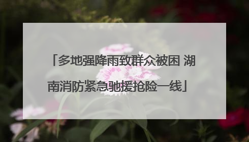 多地强降雨致群众被困 湖南消防紧急驰援抢险一线