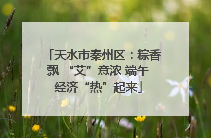 天水市秦州区：粽香飘 “艾”意浓 端午经济“热”起来