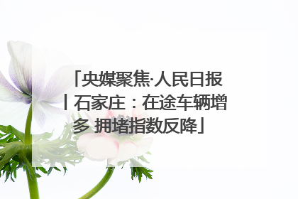 央媒聚焦·人民日报丨石家庄：在途车辆增多 拥堵指数反降