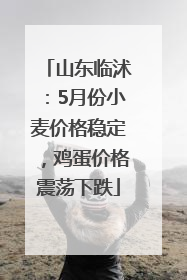 山东临沭：5月份小麦价格稳定，鸡蛋价格震荡下跌
