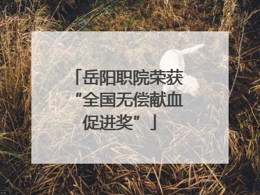 岳阳职院荣获“全国无偿献血促进奖”