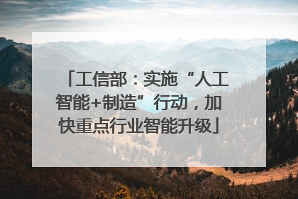 工信部：实施“人工智能+制造”行动，加快重点行业智能升级