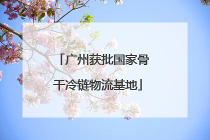 广州获批国家骨干冷链物流基地