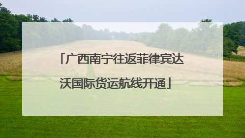 广西南宁往返菲律宾达沃国际货运航线开通