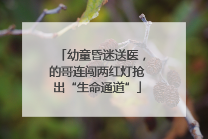 幼童昏迷送医，的哥连闯两红灯抢出“生命通道”