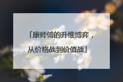 康师傅的升维博弈，从价格战到价值战