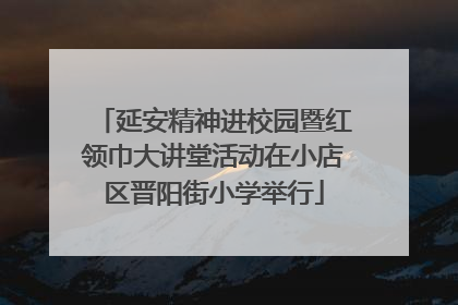 延安精神进校园暨红领巾大讲堂活动在小店区晋阳街小学举行