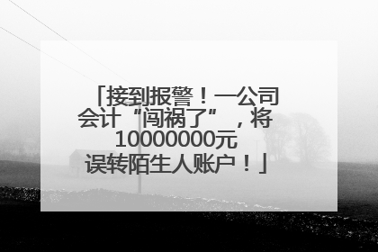 接到报警！一公司会计“闯祸了”，将10000000元误转陌生人账户！