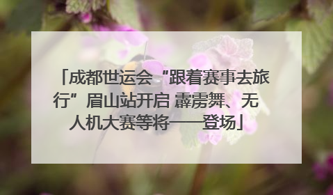成都世运会“跟着赛事去旅行”眉山站开启 霹雳舞、无人机大赛等将一一登场