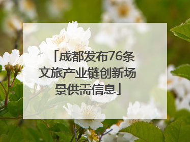 成都发布76条文旅产业链创新场景供需信息