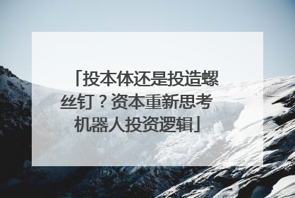 投本体还是投造螺丝钉？资本重新思考机器人投资逻辑