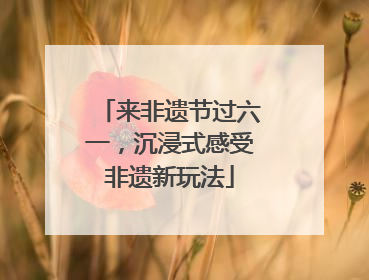 来非遗节过六一，沉浸式感受非遗新玩法