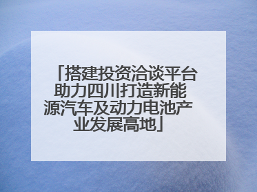搭建投资洽谈平台 助力四川打造新能源汽车及动力电池产业发展高地