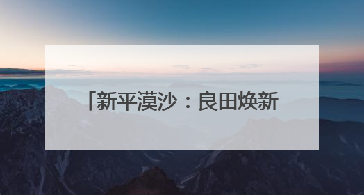 新平漠沙：良田焕新机 绘就好“丰”景