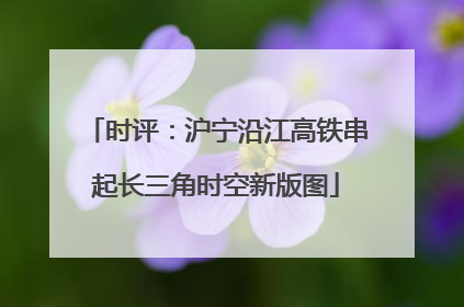 时评：沪宁沿江高铁串起长三角时空新版图