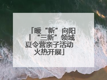 暖“新”向阳丨“三新”领域夏令营亲子活动火热开展
