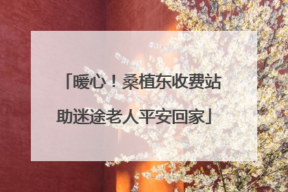 暖心！桑植东收费站助迷途老人平安回家