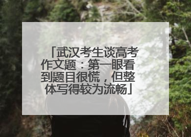 武汉考生谈高考作文题：第一眼看到题目很慌，但整体写得较为流畅