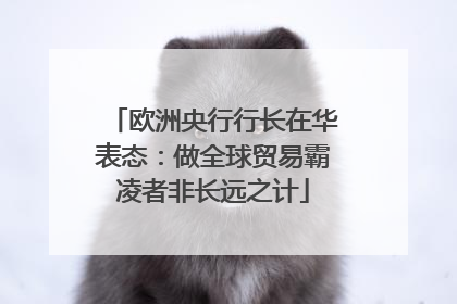 欧洲央行行长在华表态：做全球贸易霸凌者非长远之计