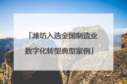 潍坊入选全国制造业数字化转型典型案例