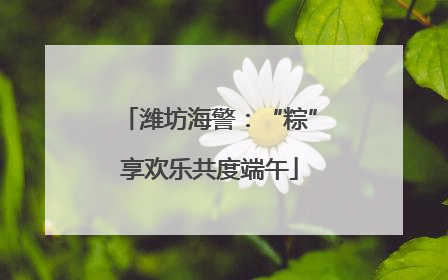 潍坊海警：“粽”享欢乐共度端午