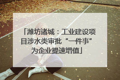潍坊诸城：工业建设项目涉水类审批“一件事” 为企业提速增值