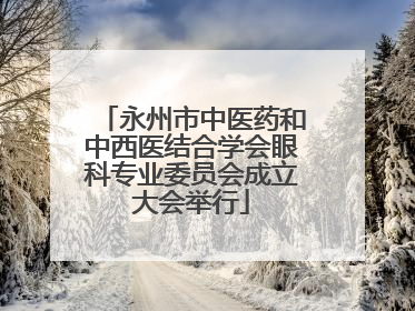 永州市中医药和中西医结合学会眼科专业委员会成立大会举行