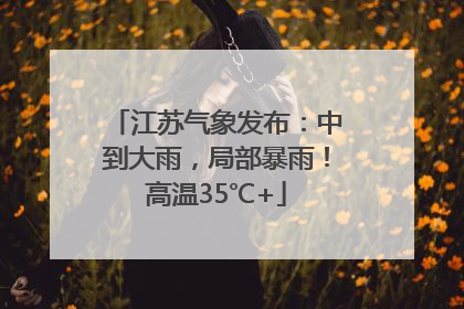江苏气象发布：中到大雨，局部暴雨！高温35℃+