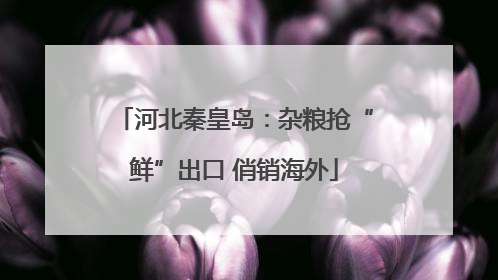 河北秦皇岛：杂粮抢“鲜”出口 俏销海外