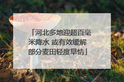 河北多地迎超百毫米降水 或有效缓解部分麦田轻度旱情