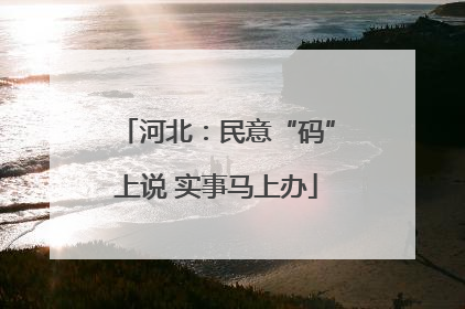 河北：民意“码”上说 实事马上办