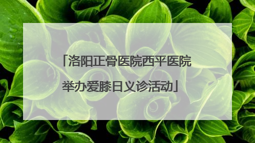 洛阳正骨医院西平医院举办爱膝日义诊活动