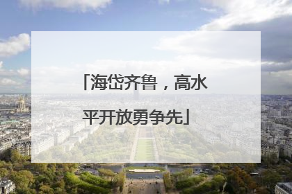 海岱齐鲁，高水平开放勇争先
