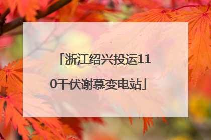 浙江绍兴投运110千伏谢慕变电站