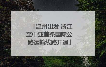 温州出发 浙江至中亚首条国际公路运输线路开通