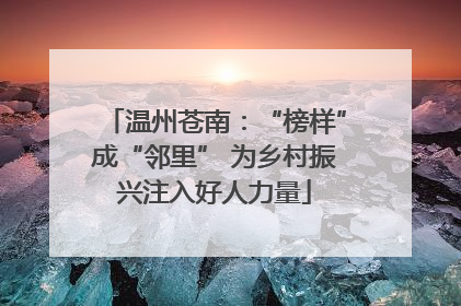 温州苍南：“榜样”成“邻里” 为乡村振兴注入好人力量