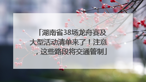 湖南省38场龙舟赛及大型活动清单来了！注意，这些路段将交通管制
