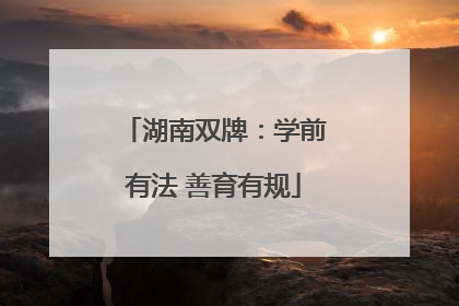 湖南双牌：学前有法 善育有规