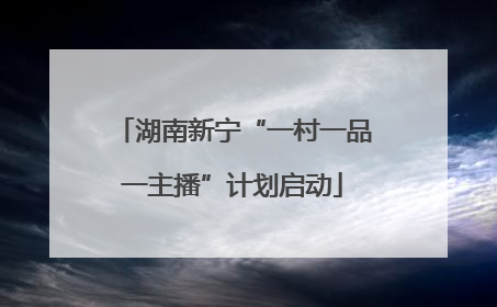 湖南新宁“一村一品一主播”计划启动