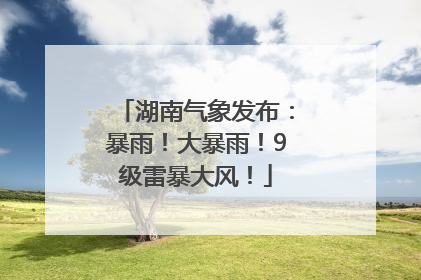 湖南气象发布：暴雨！大暴雨！9级雷暴大风！
